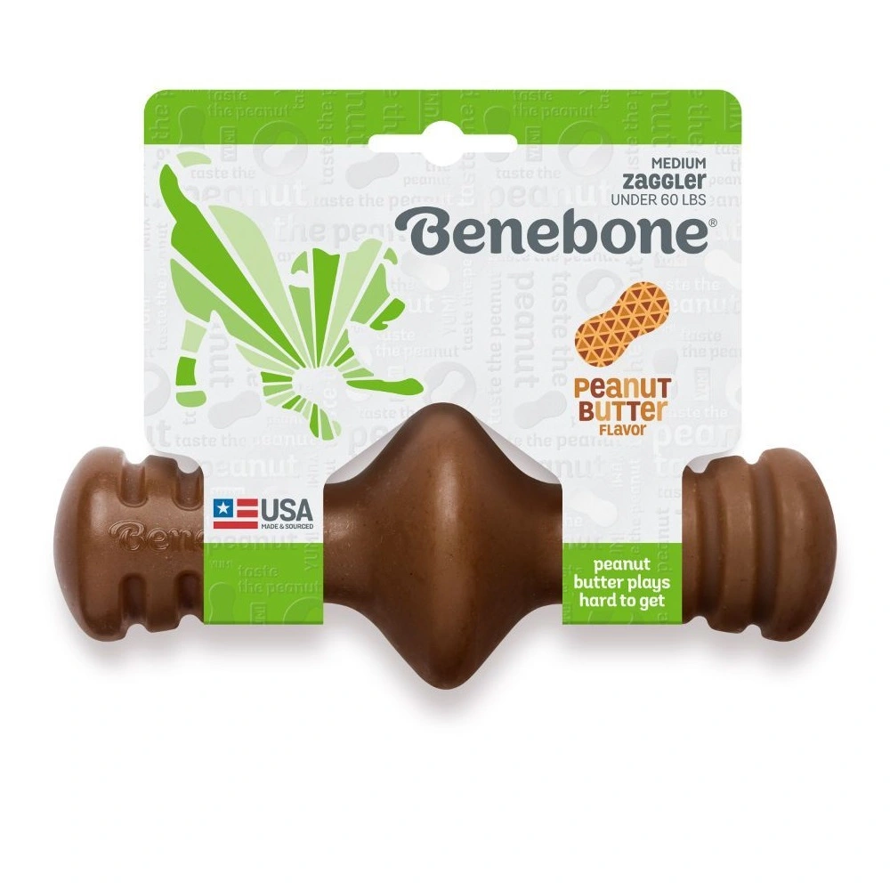Benebone Zaggler Peanut M - tyggeben med peanut